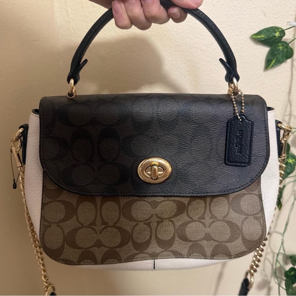 Coach Black and Brown Signature Satchel